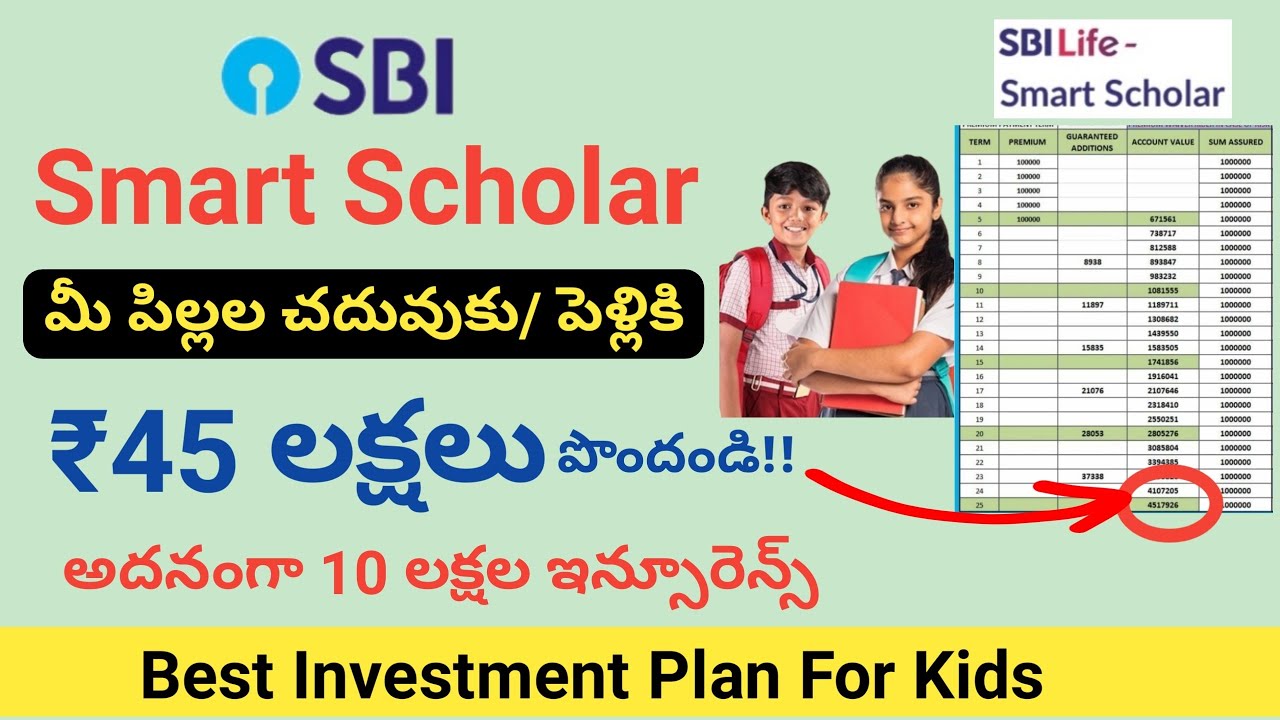 sbi smart scholar plan details telugu/SBI life smart scholar amount ...